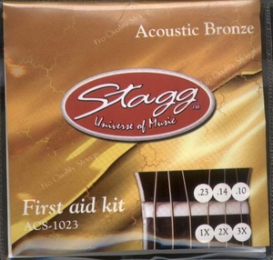 Stagg FIRST AID Saitensatz für Akkustikgitarre: 3x0.10;2x0.14;1x0.23