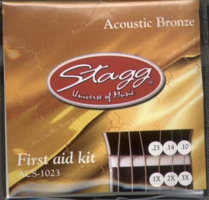 Stagg FIRST AID Saitensatz f&uuml;r Akkustikgitarre: 3x0.10;2x0.14;1x0.23